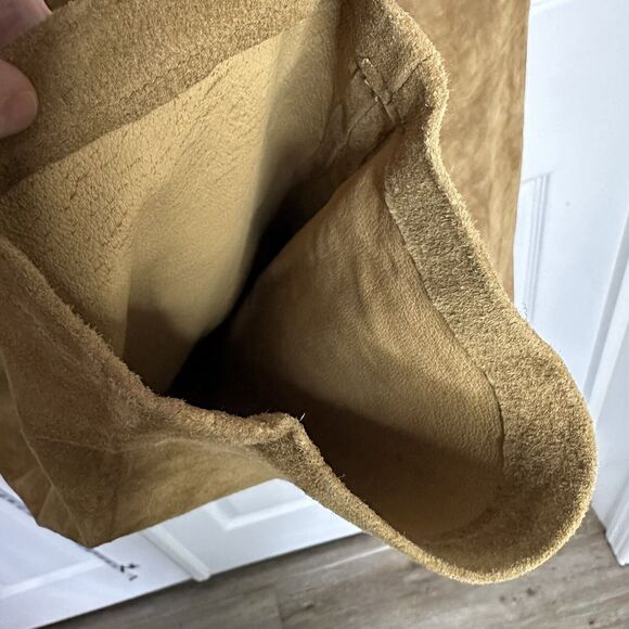 Y2k Leather Suede Pants Size 16 Lined Straight Leg High Rise Pockets Vintage - Picture 8 of 13